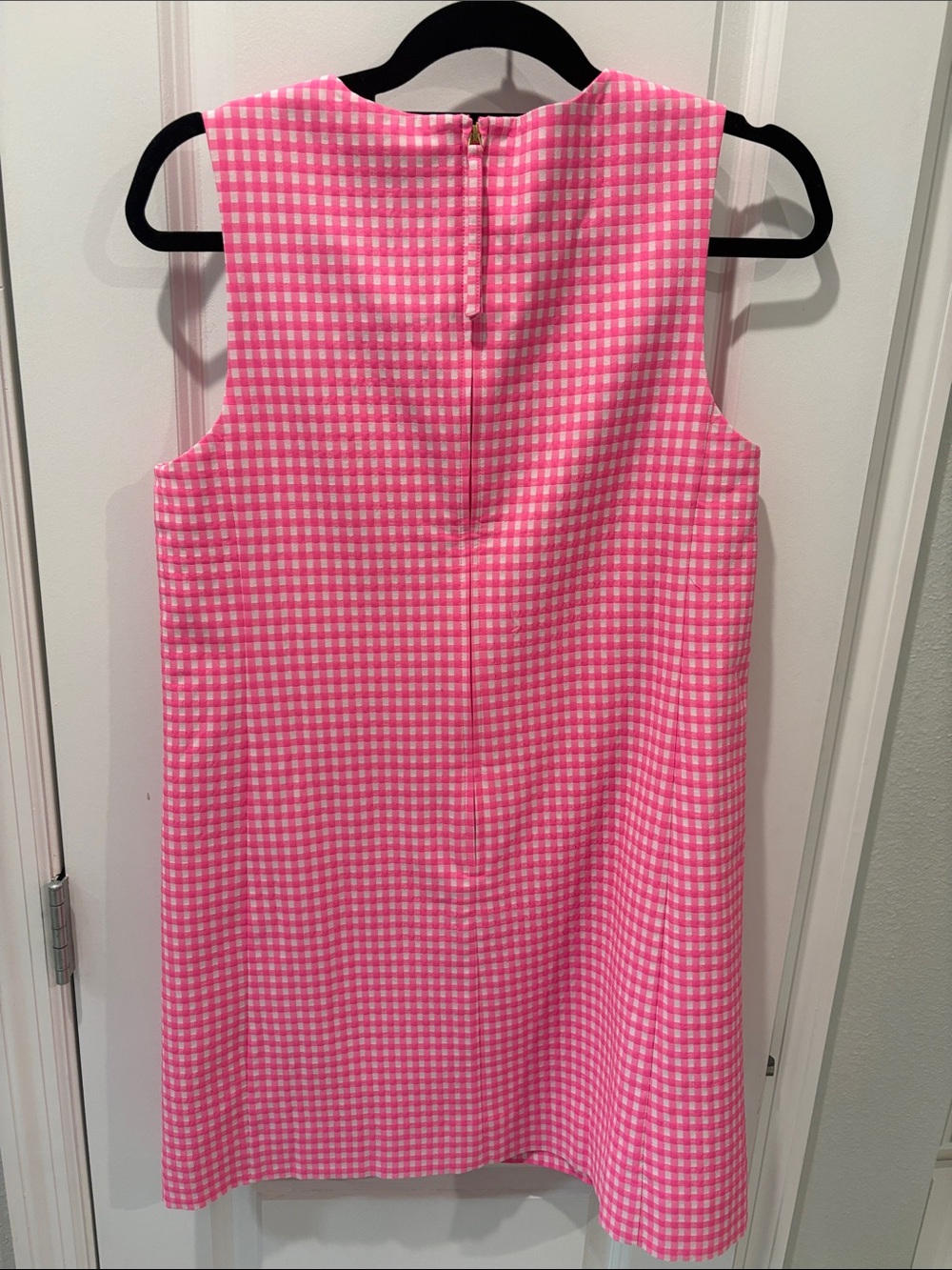 Lilly Pulitzer Pink Gingham Sleeveless Shift with Rosette Accents - Picture 4 of 4